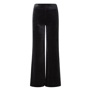 Black Velvet Wide Flare Trousers