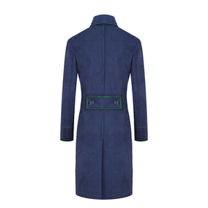 Navy Faux Suede Pirate Coat