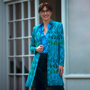 Turquoise Embroidered Mystique Jacket