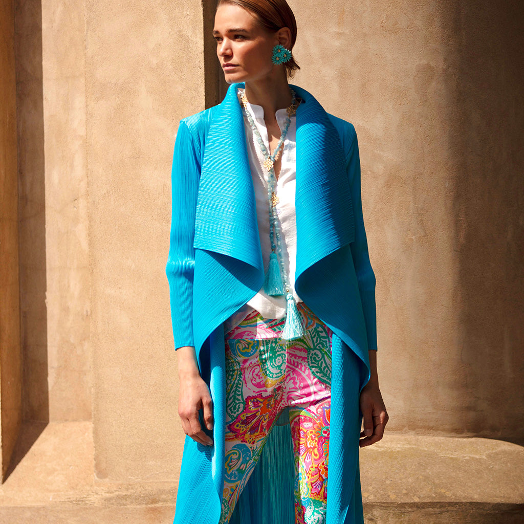 Turquoise Waterfall Crinkle Coat