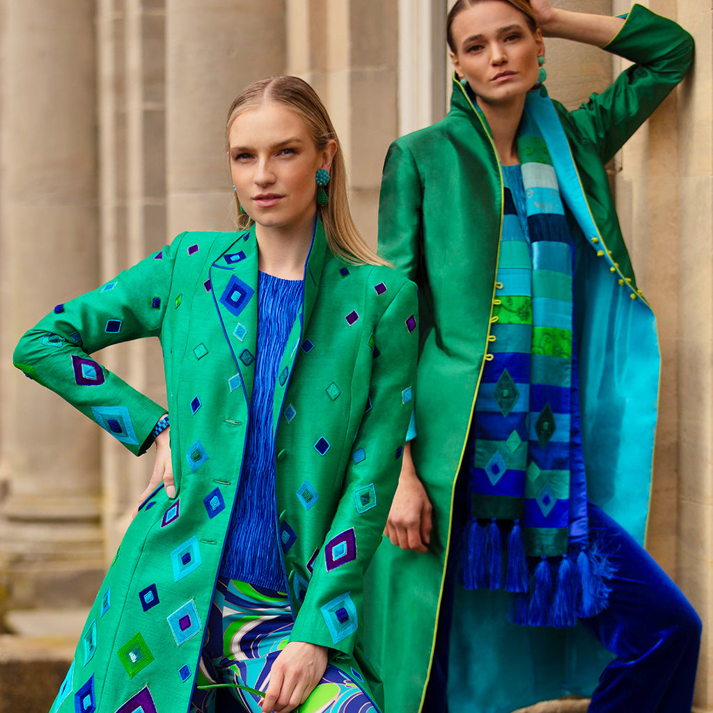 Green/Ice Reversible Long Holden Jacket