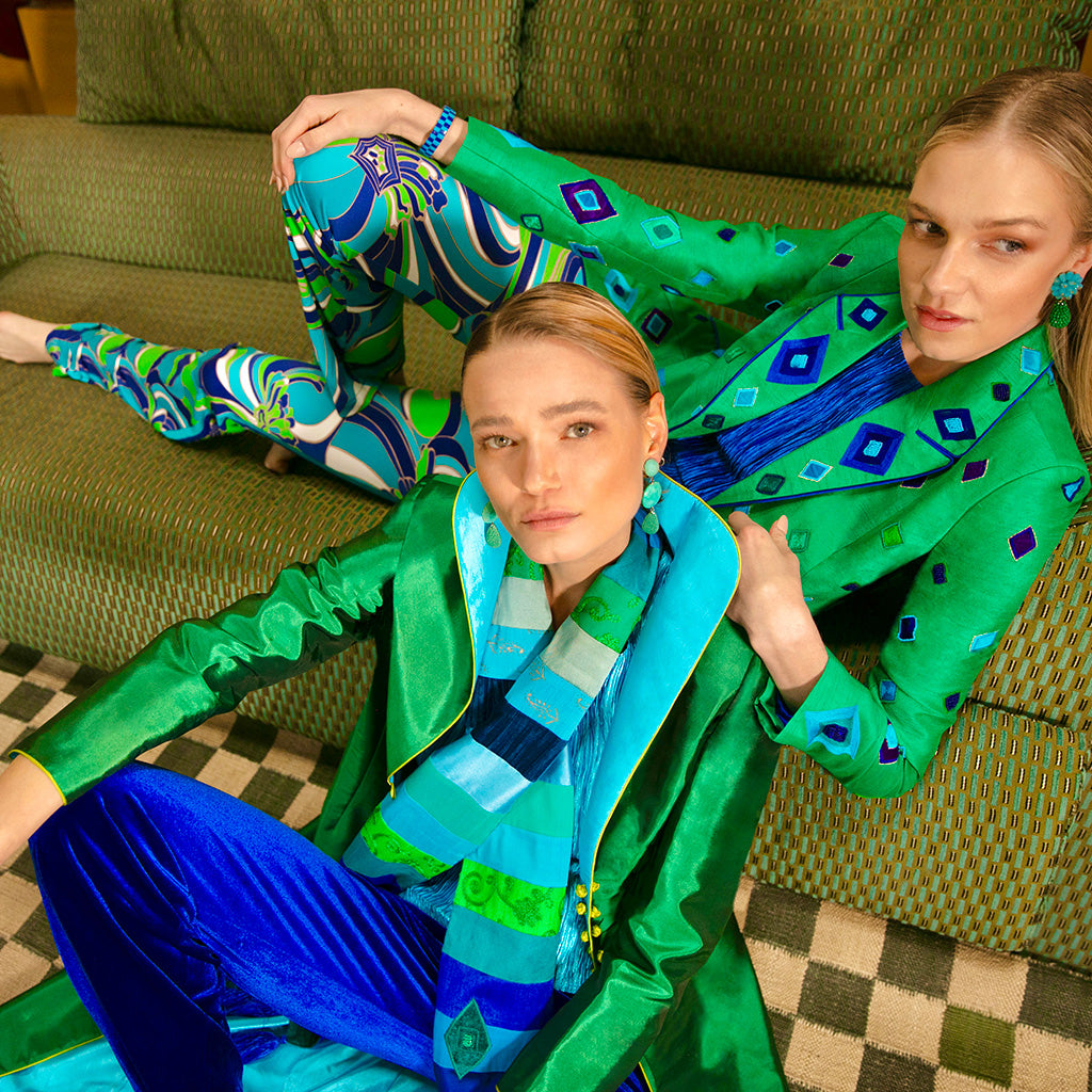 Green/Ice Reversible Long Holden Jacket