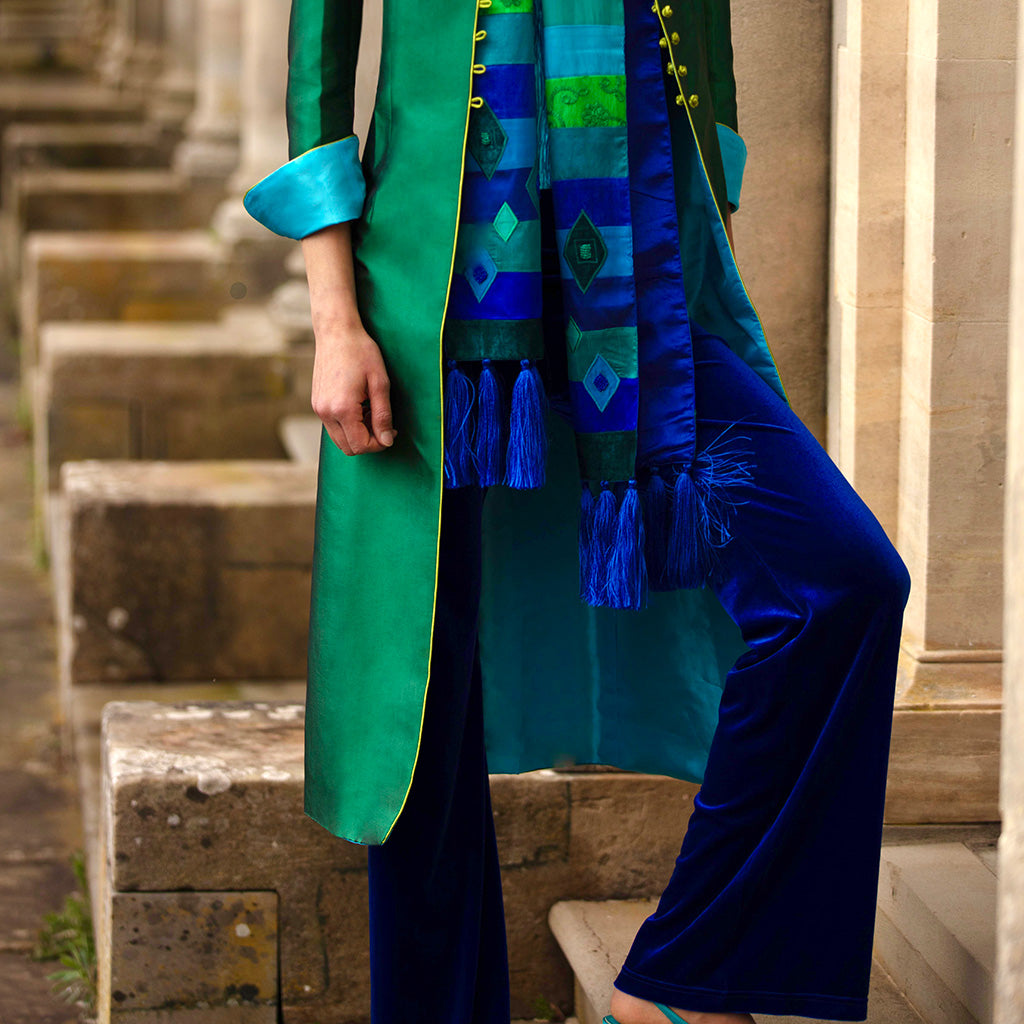 Royal Blue Velvet Wide Flare Trousers - Beatrice von Tresckow - Beatrice von Tresckow Designs Royal Blue Velvet Wide Flare Trousers - Beatrice von Tresckow - Beatrice von Tresckow Designs