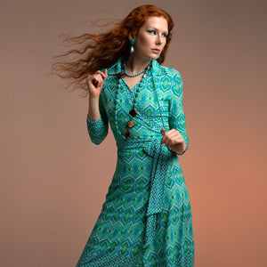 Aqua Mirage Stretch Wrap Dress