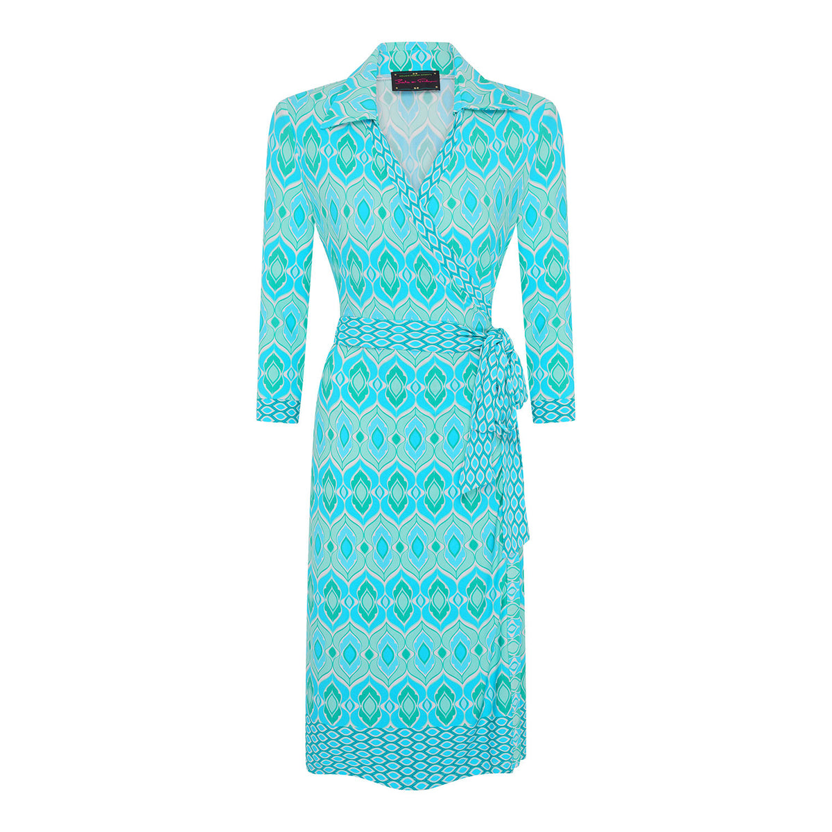 Aqua Mirage Stretch Wrap Dress