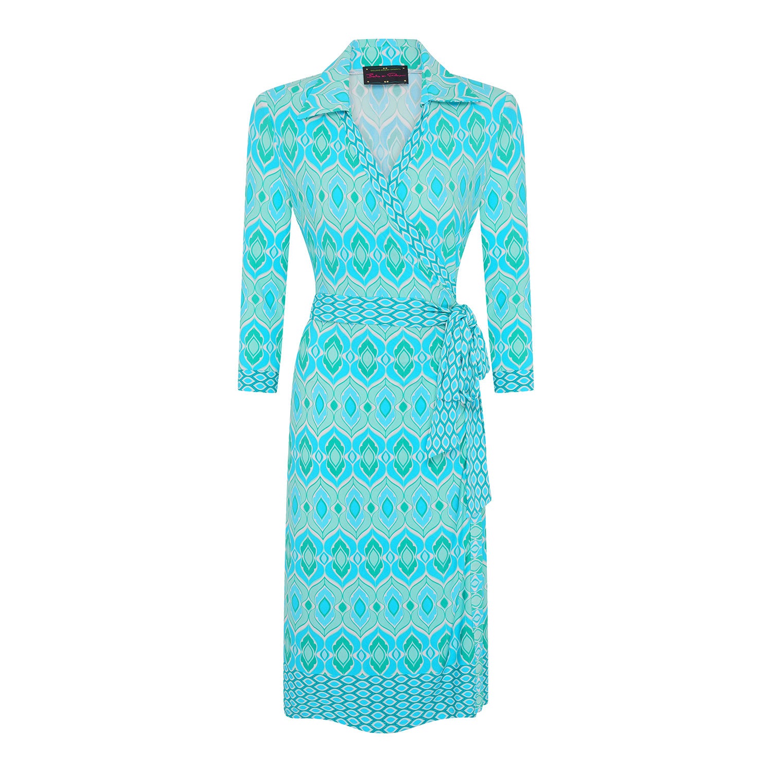 Aqua Mirage Stretch Wrap Dress