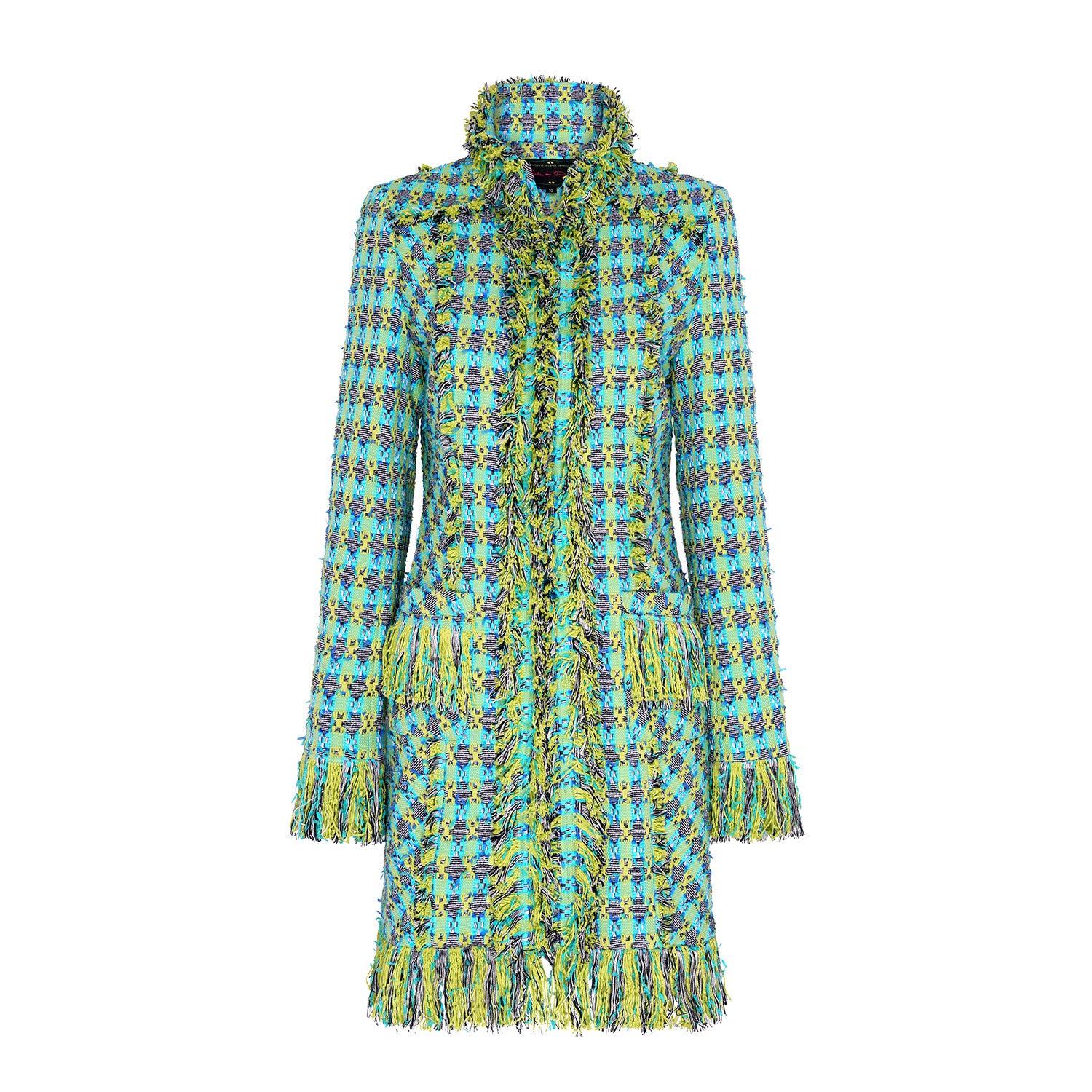 Aqualime Fringed Lacy Coat