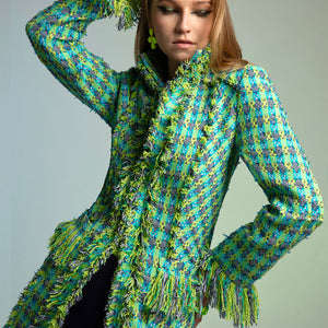 Aqualime Fringed Lacy Coat