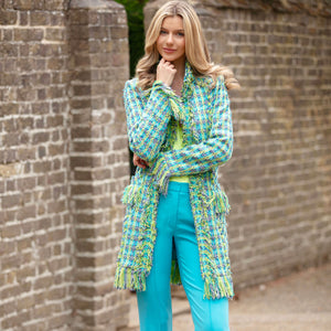 Aqualime Fringed Lacy Coat