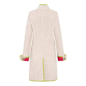 Beige/Red Linen Cavalier Jacket