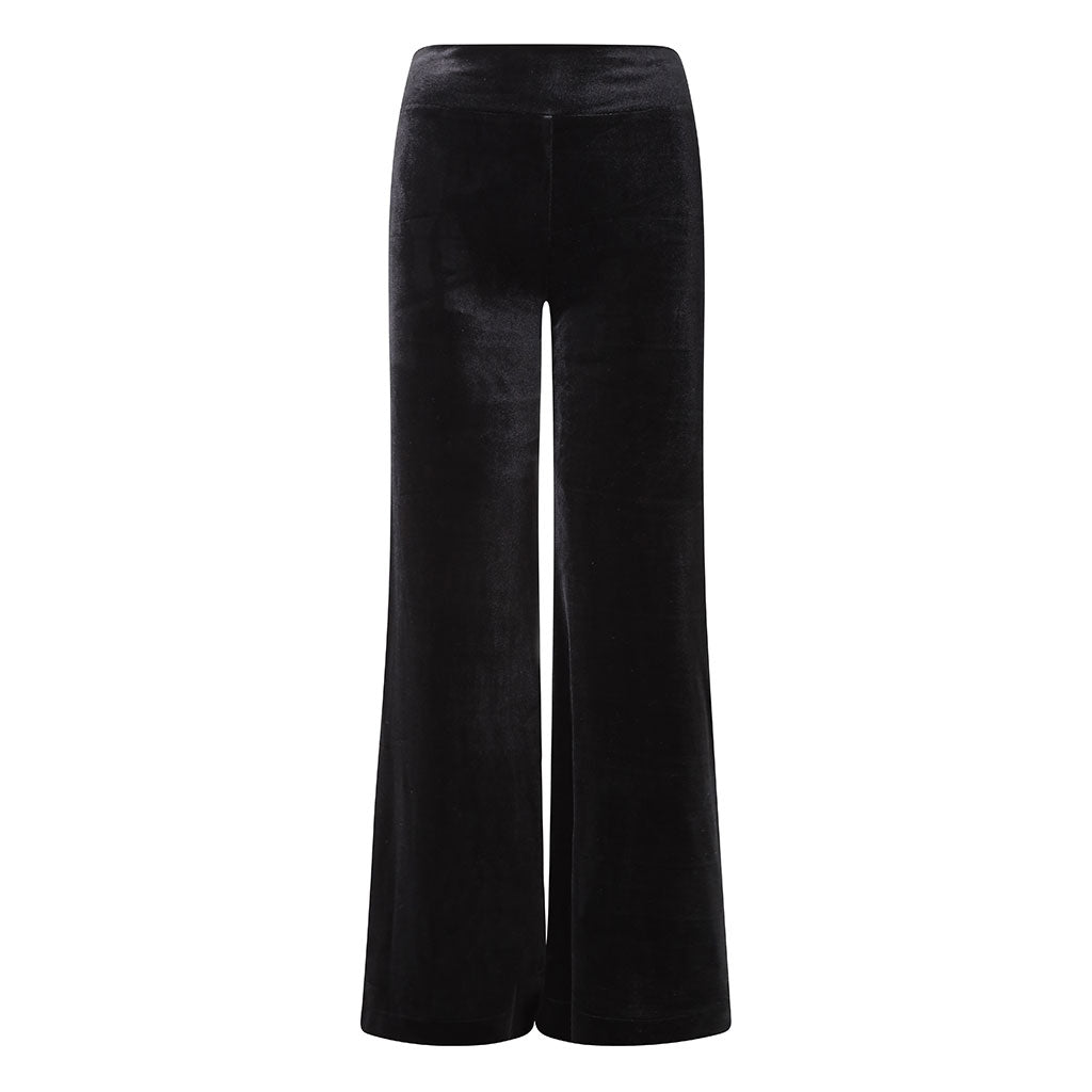 Black Velvet Wide Flare Trousers - Beatrice von Tresckow Designs
