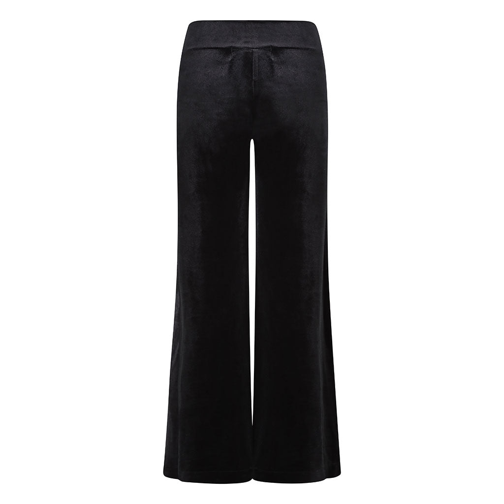 Black Velvet Wide Flare Trousers