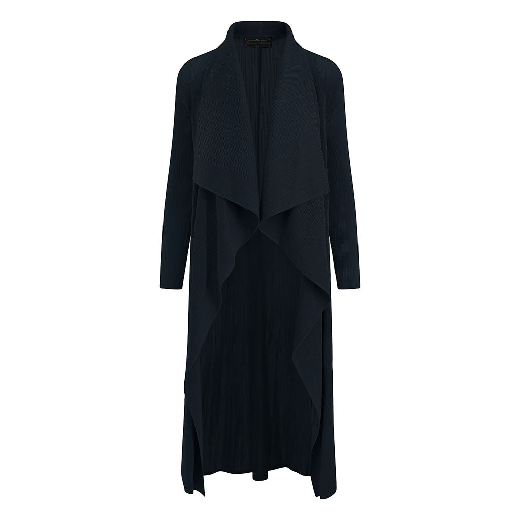 Black Waterfall Crinkle Coat