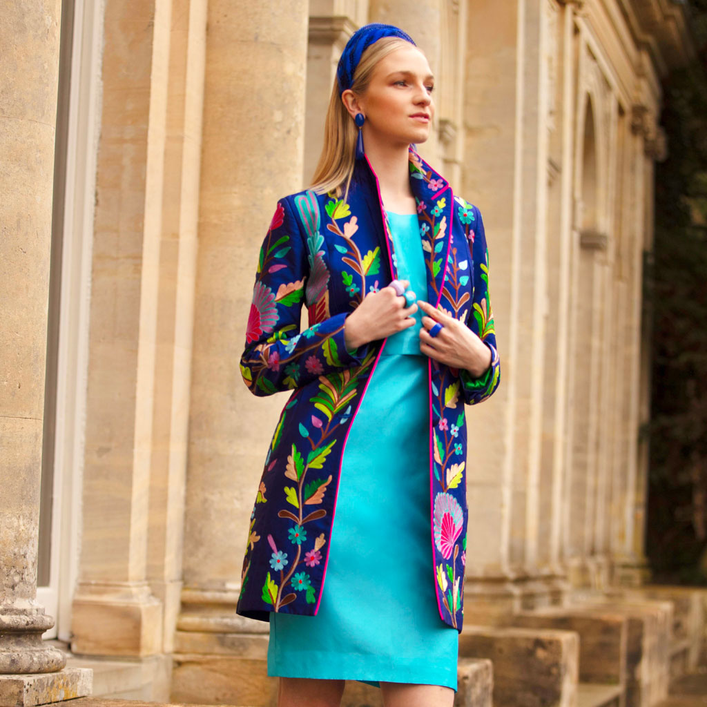 Blue Firebird Peking Lapel Jacket - Beatrice von Tresckow Designs Blue Firebird Peking Lapel Jacket - Beatrice von Tresckow Designs