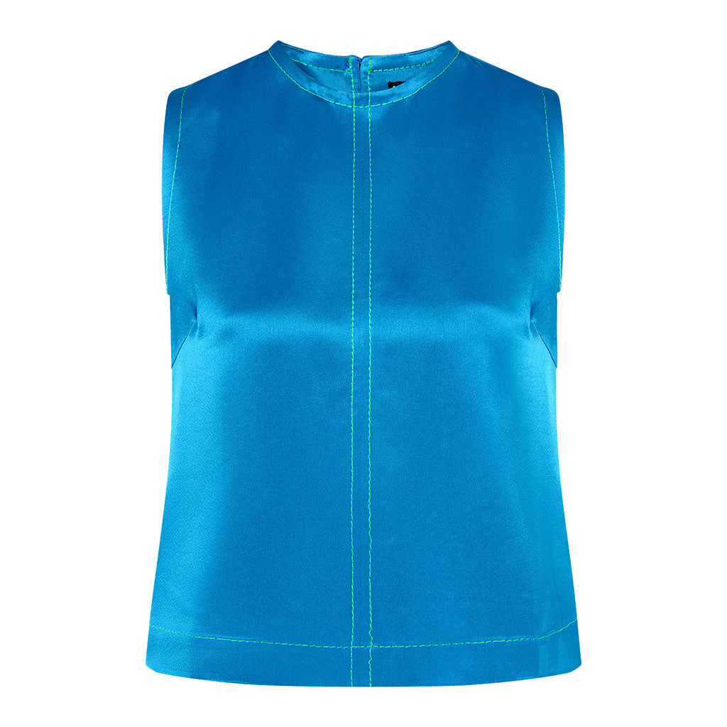 Blue Josea Satin Top