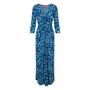 Blue Leopard Lola Maxi Dress
