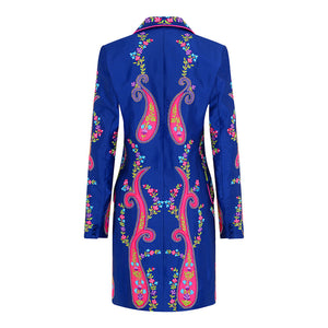 Blue Paisley Peking Lapel Jacket