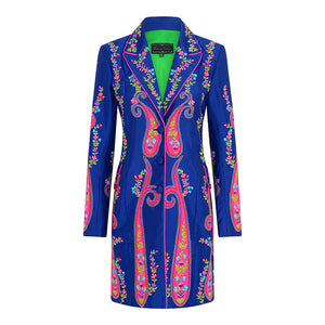 Blue Paisley Peking Lapel Jacket