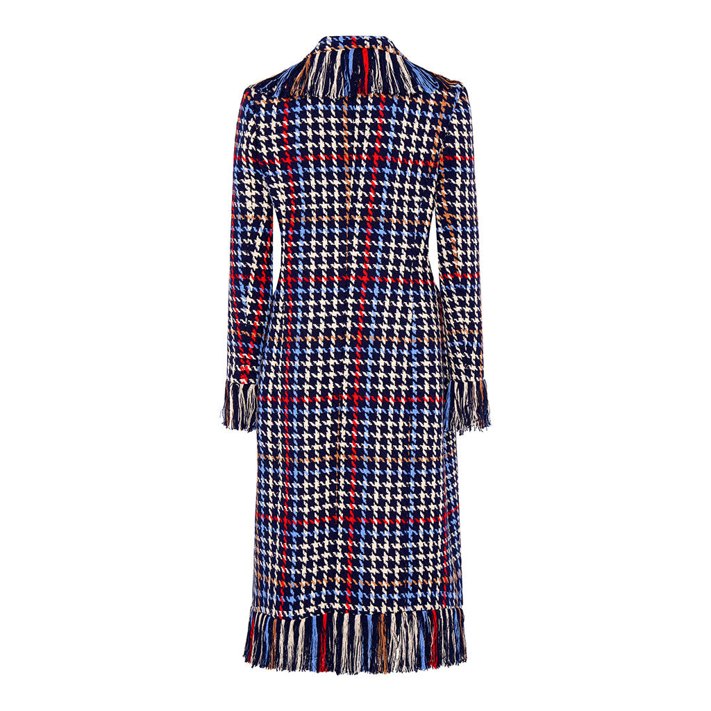 Blue/Red/White Fringed Ava Coat