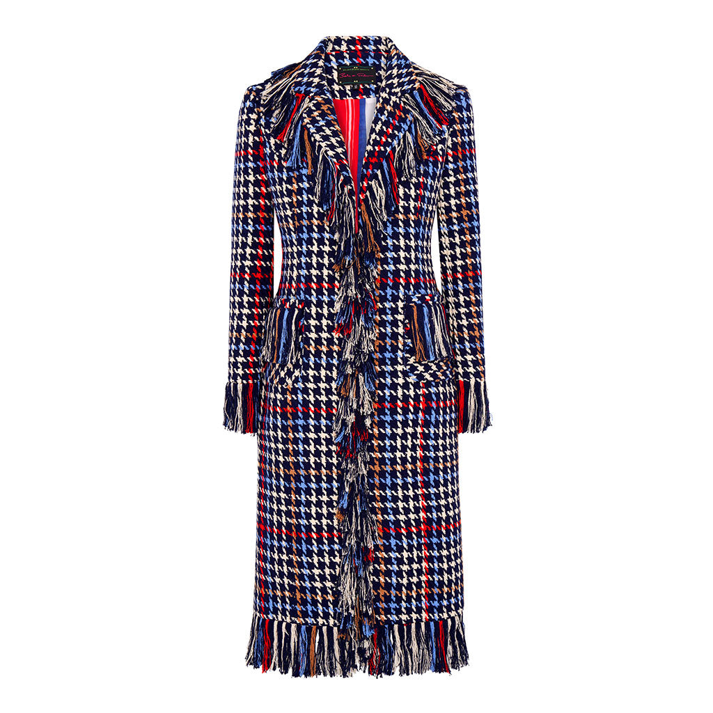 Blue/Red/White Fringed Ava Coat