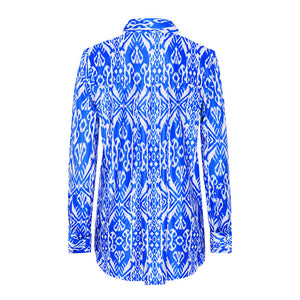 Blue Ikat Print Santorini Shirt