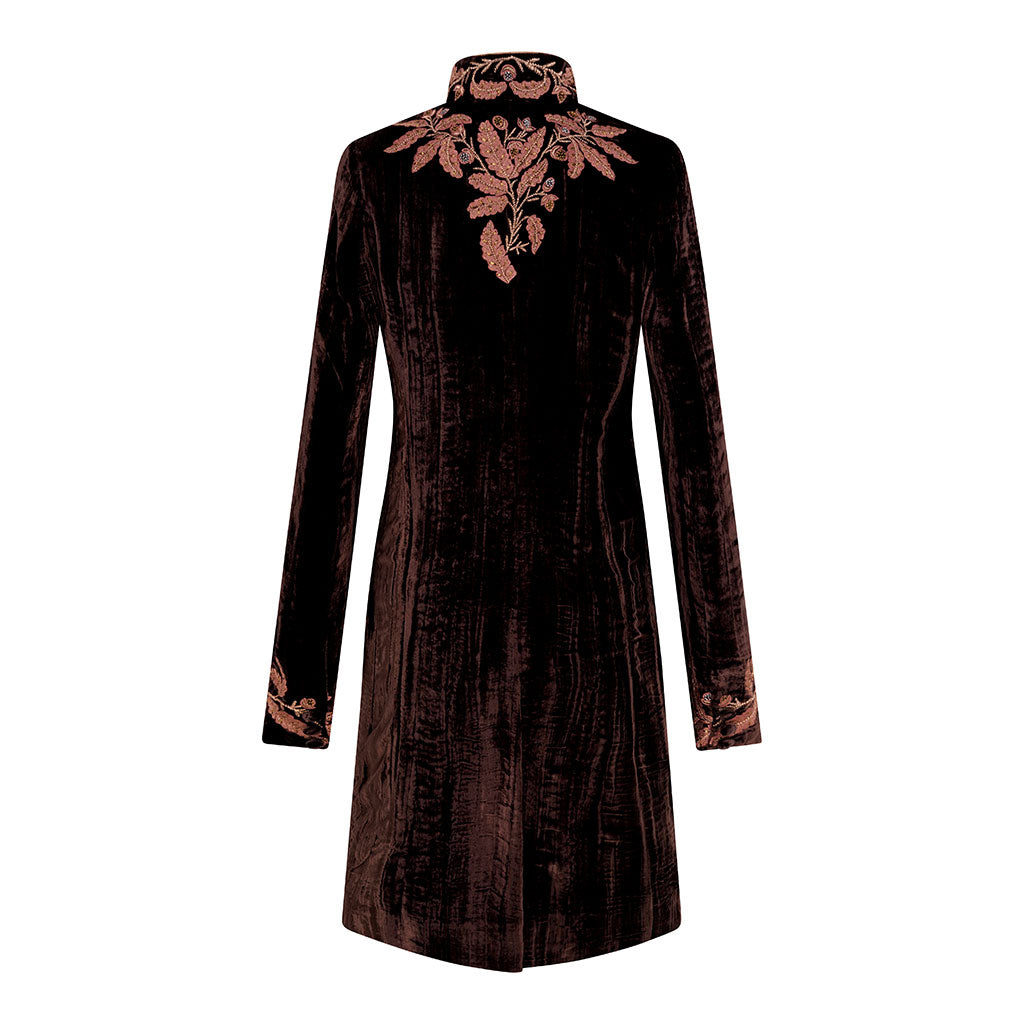 Autumn Peking Brown Velvet Coat