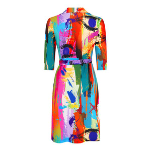 Brush Stroke Wrap Dress