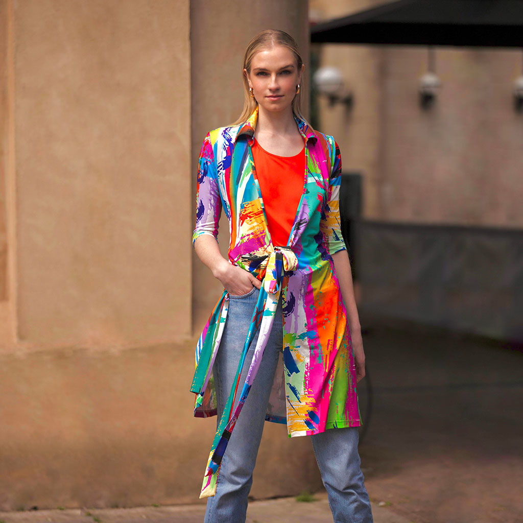 Brush Stroke Wrap Dress