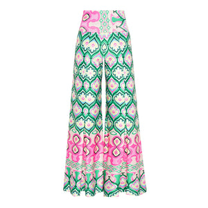 Candy Bloom Stretch Bell Bottom Trousers