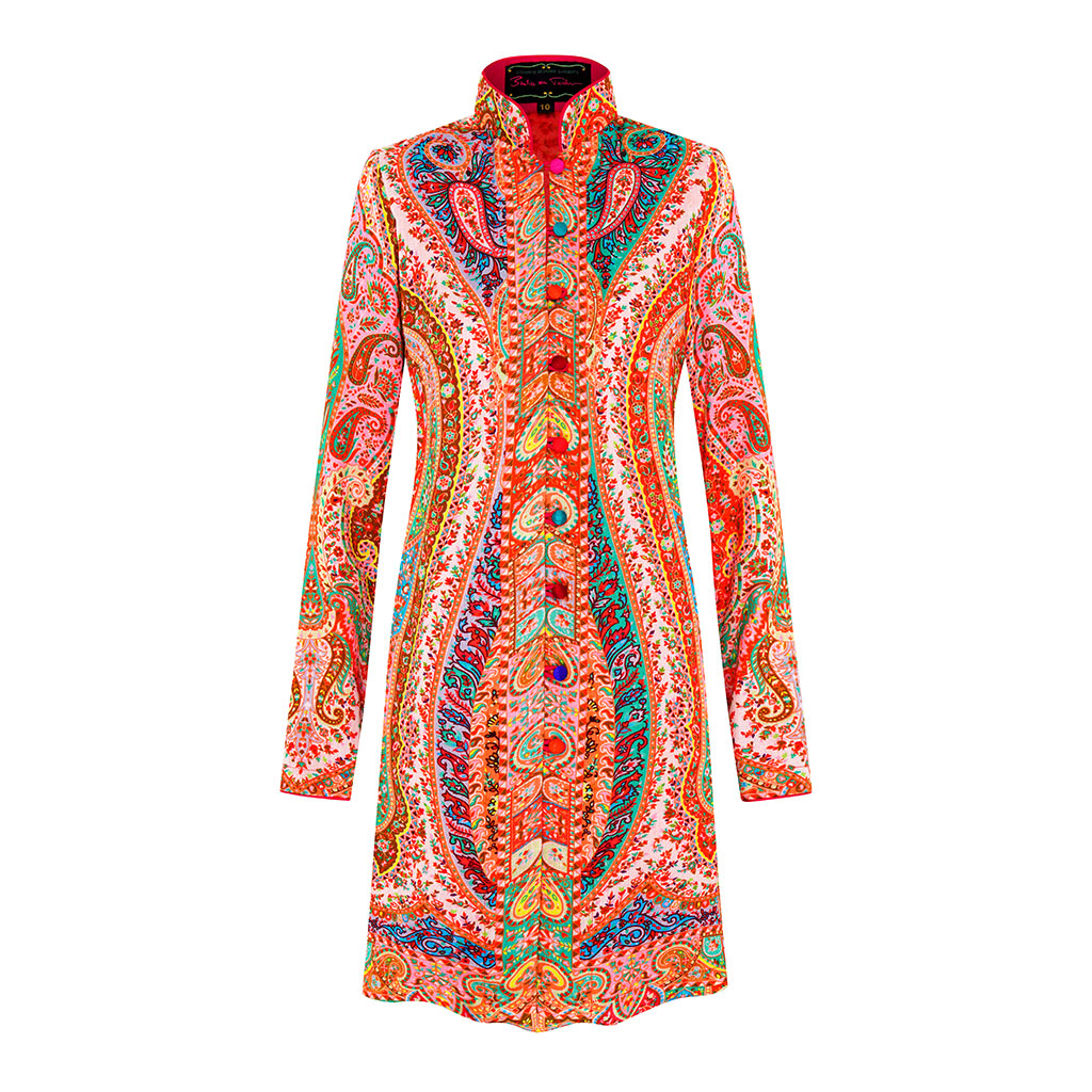 Orange Paisley Shawl Carnival Jacket