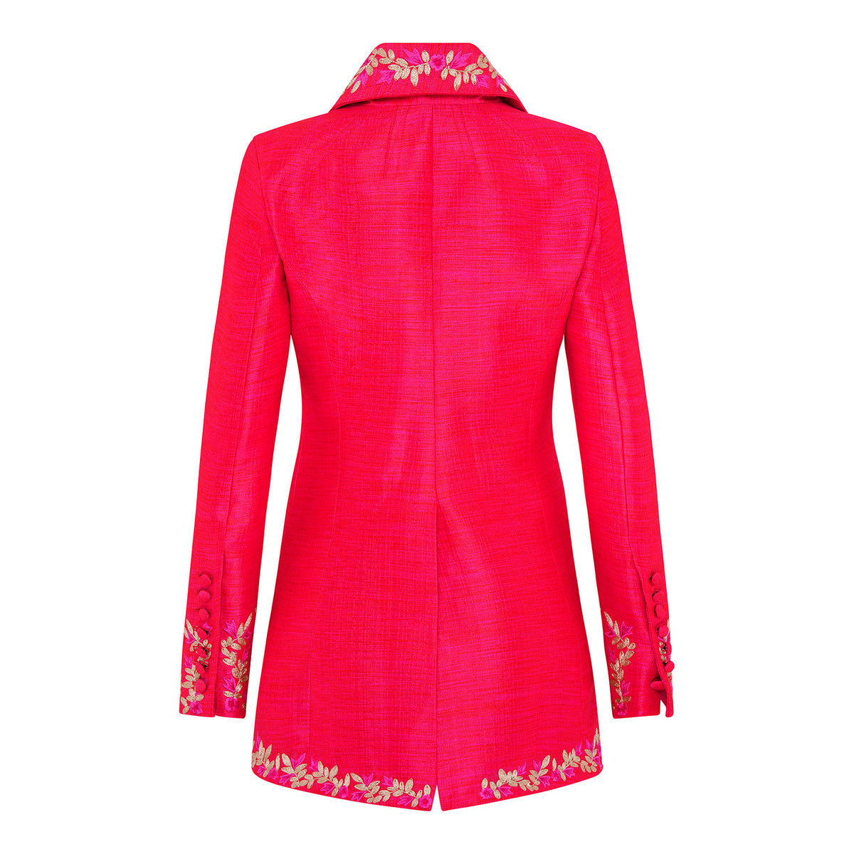 Cerise Pimpernel Longline Silk Jacket