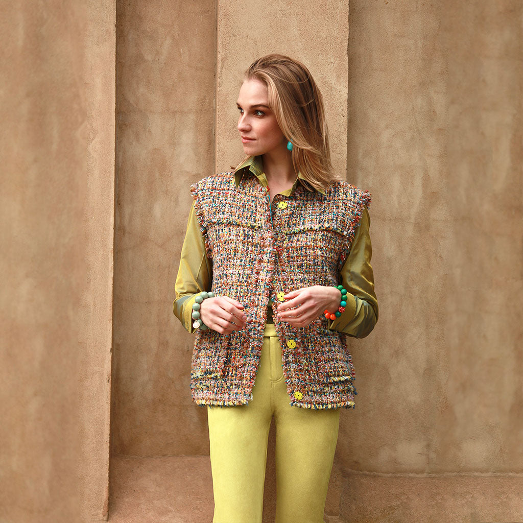 Confetti Oversized Tweed Waistcoat