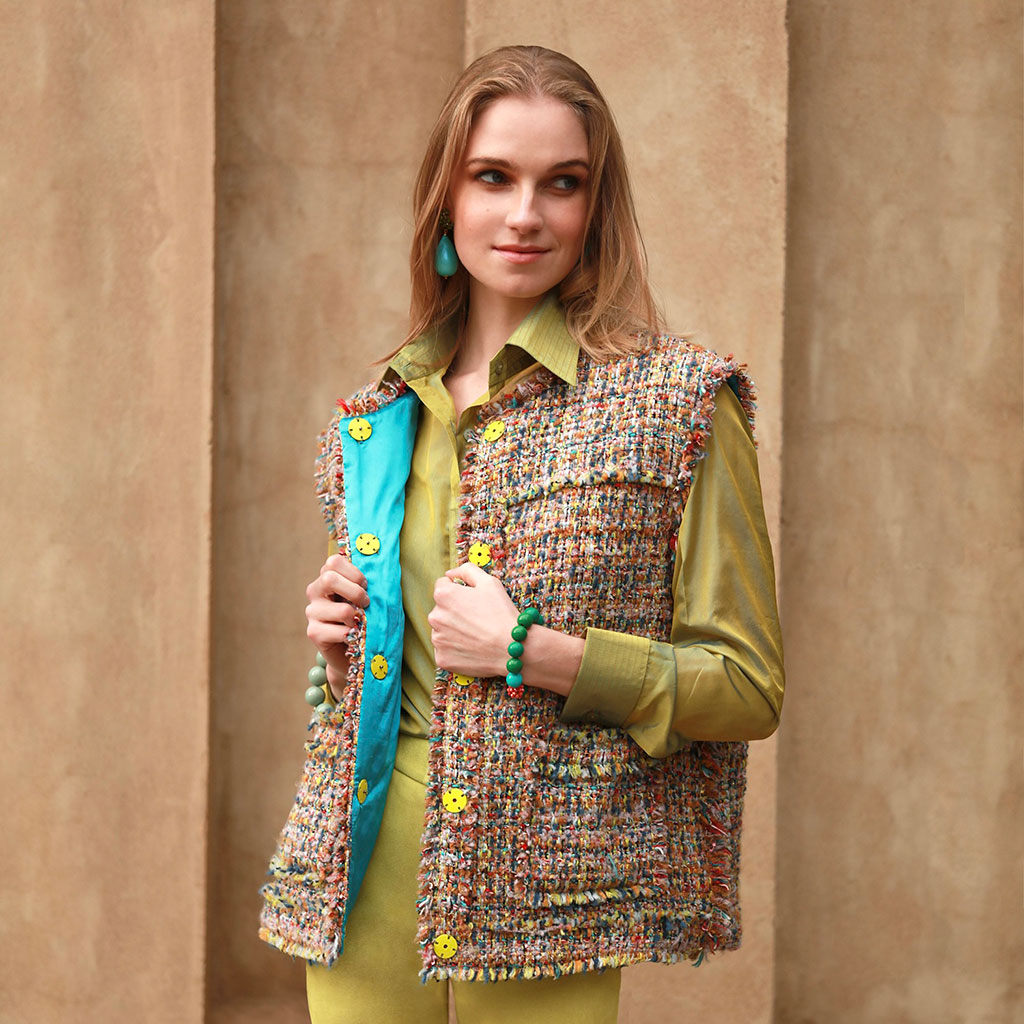 Confetti Oversized Tweed Waistcoat