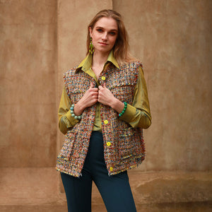 Confetti Oversized Tweed Waistcoat