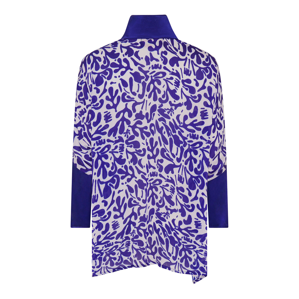 Navy/White Coral Print Oversized Shirt