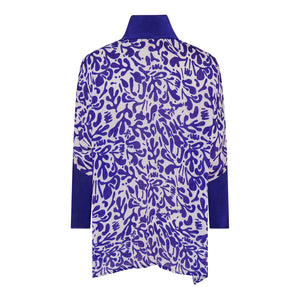 Navy/White Coral Print Oversized Shirt