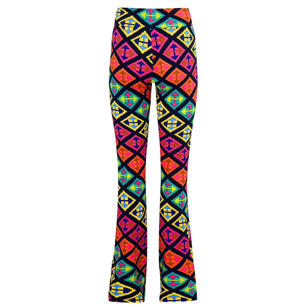 Diamonds Narrow Stretch Flare Trousers