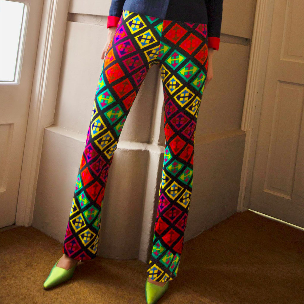 Diamonds Narrow Stretch Flare Trousers