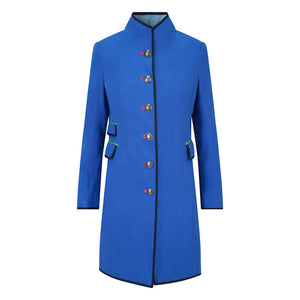 Electric Blue Linen Cavalier Coat