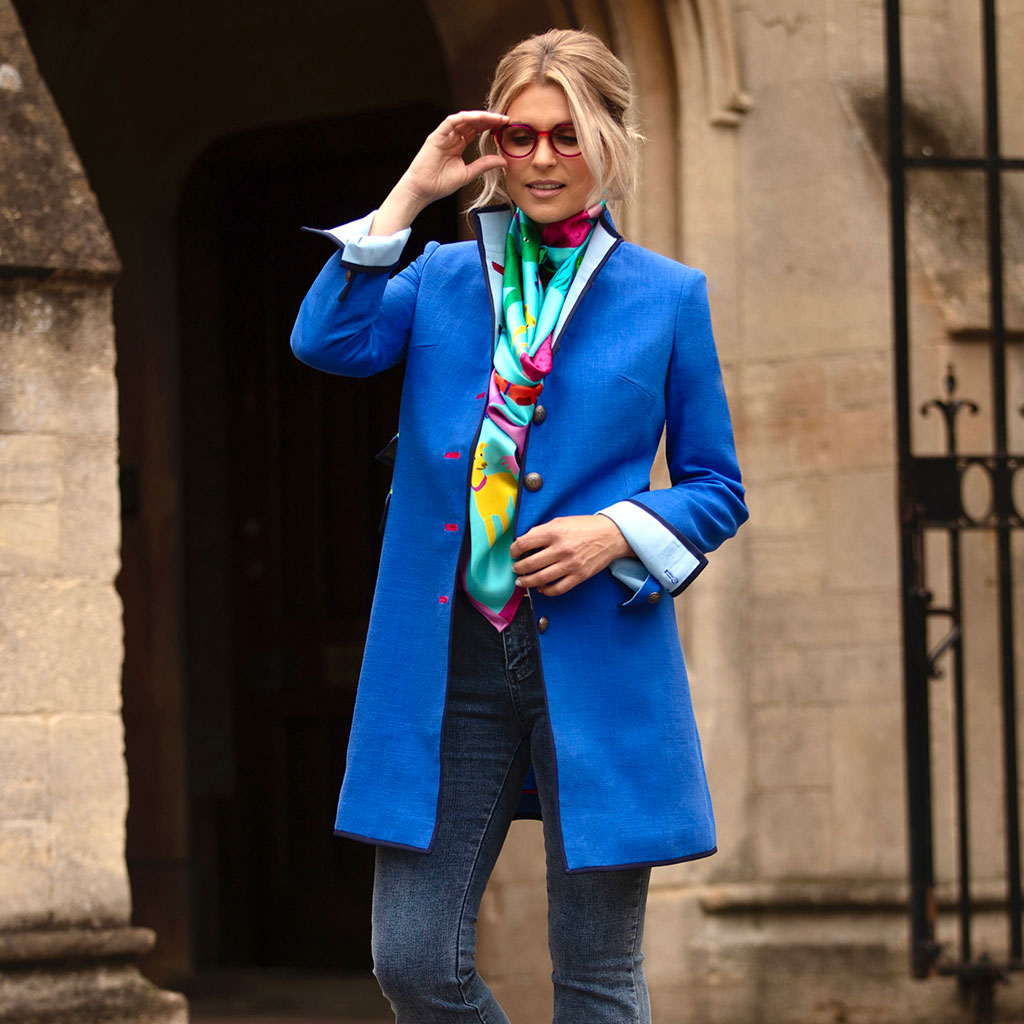 Electric blue coat ladies sale