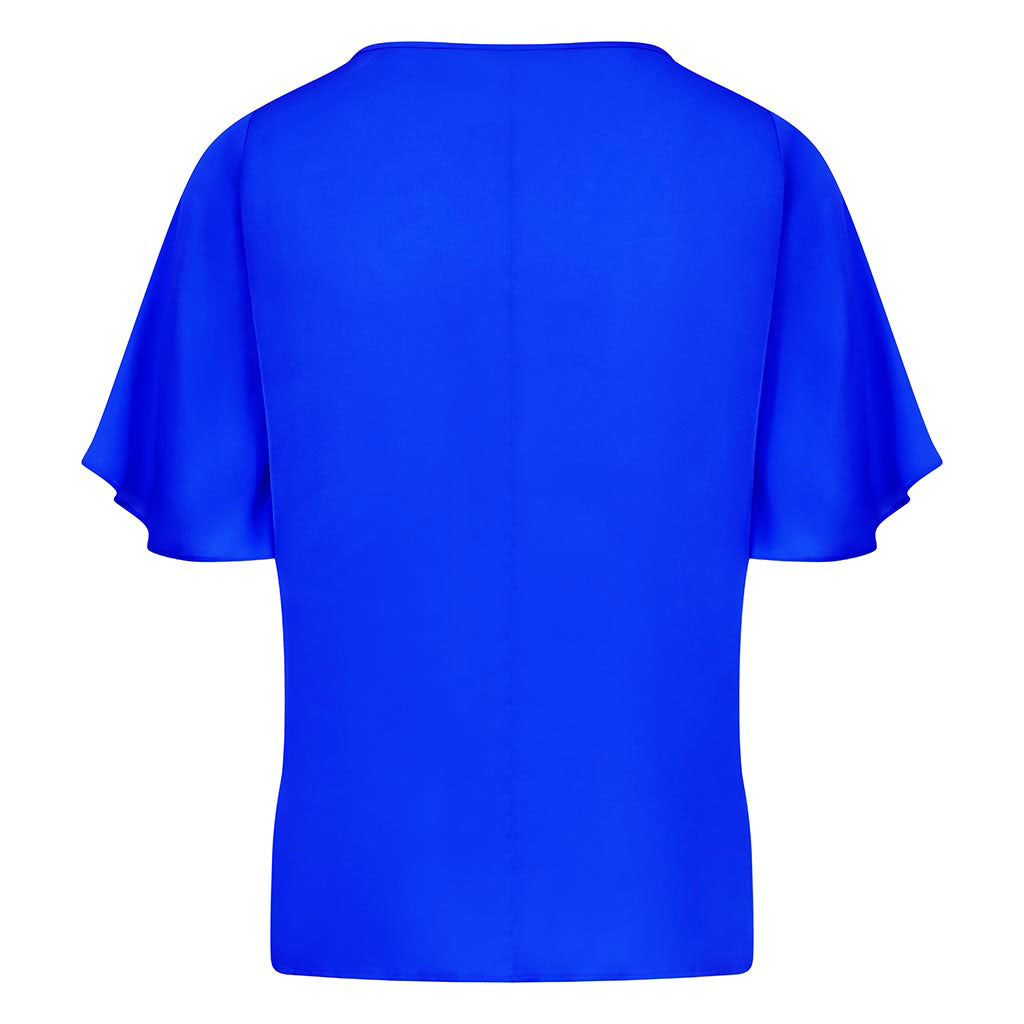 Electric Blue Flare Sleeve Top