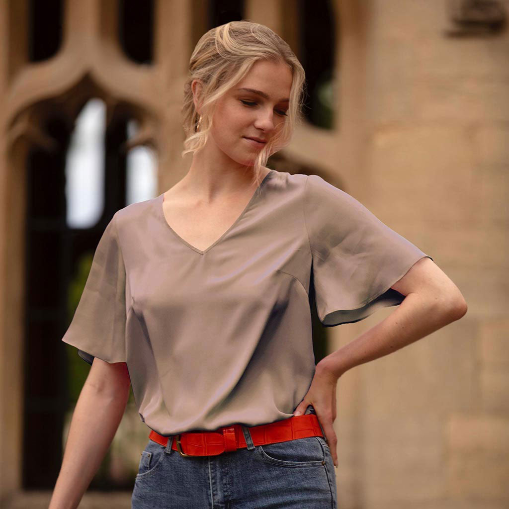 Gold Flare Sleeve Top