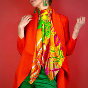 Golden Hour Square Silk Scarf
