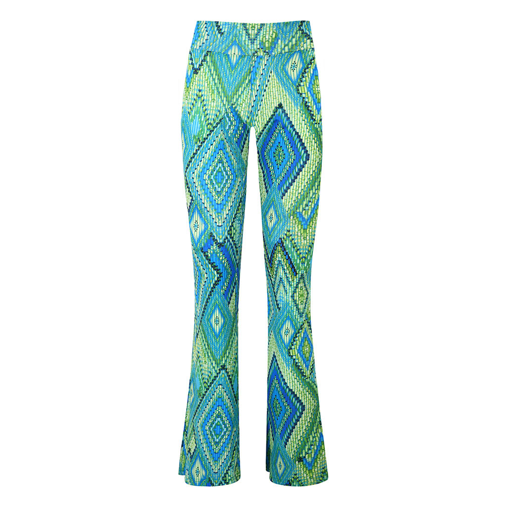 Green Haze Narrow Stretch Flare Trousers