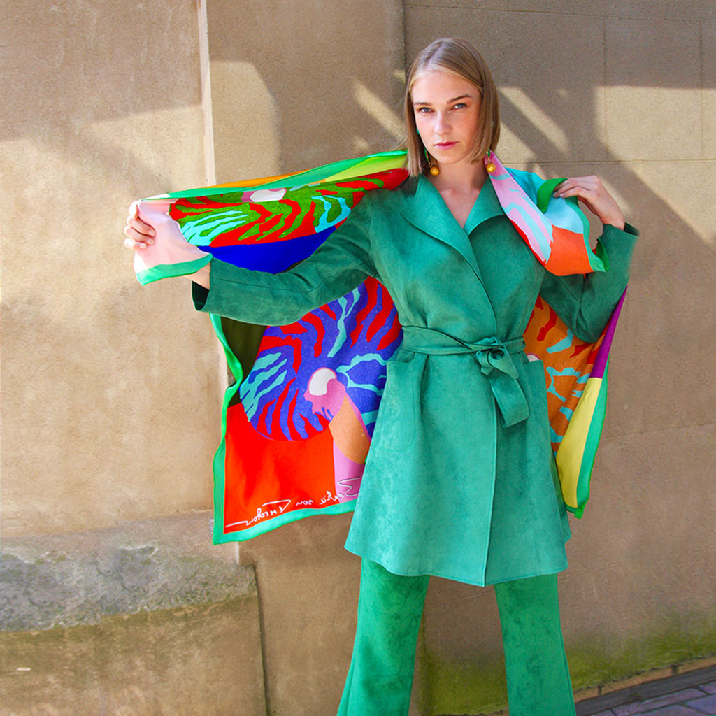 Green Faux Suede Marcie Coat