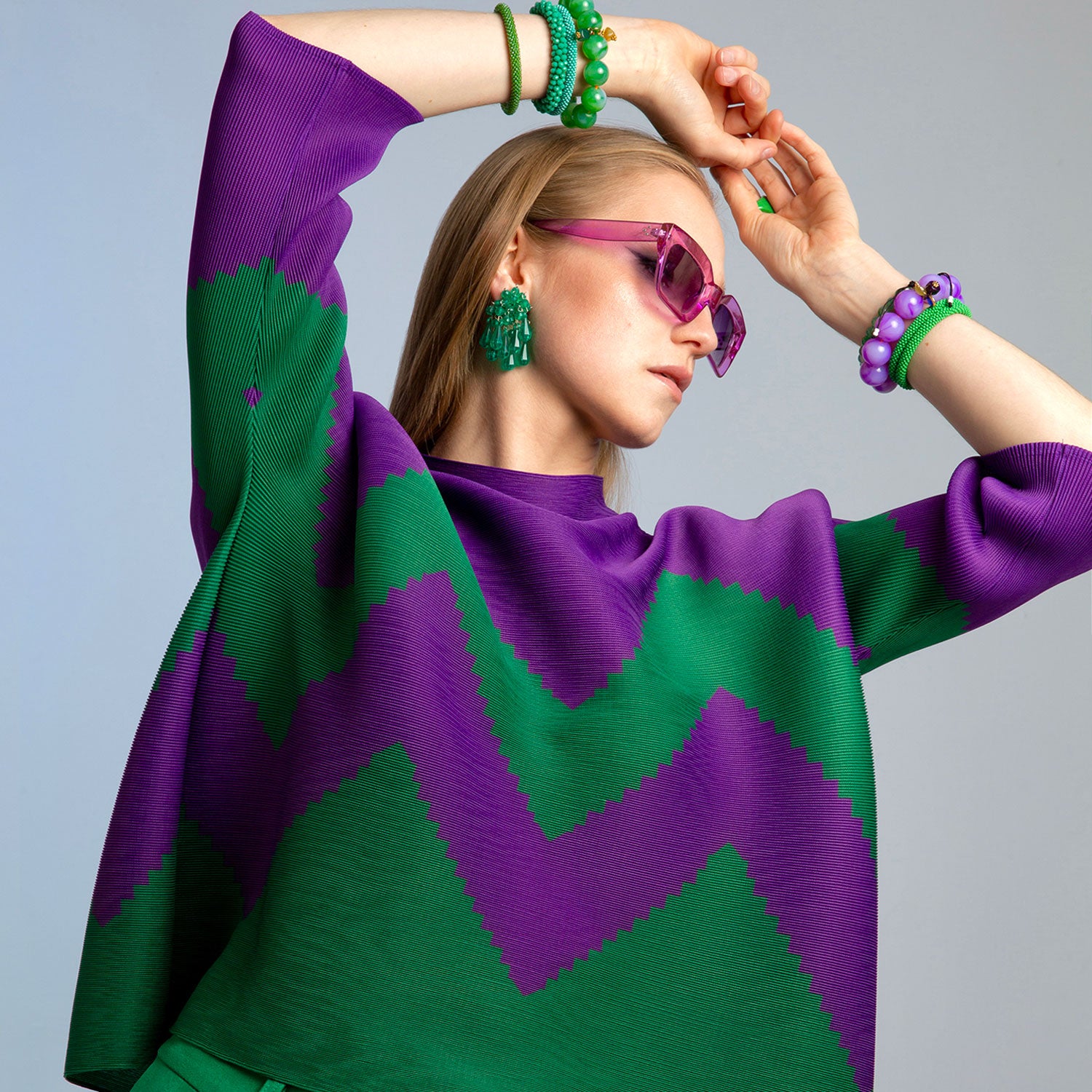 Green/Purple Zig Zag Jumper