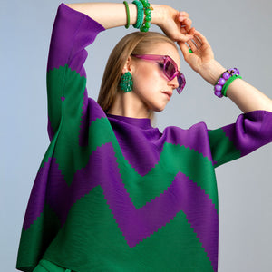 Green/Purple Zig Zag Jumper
