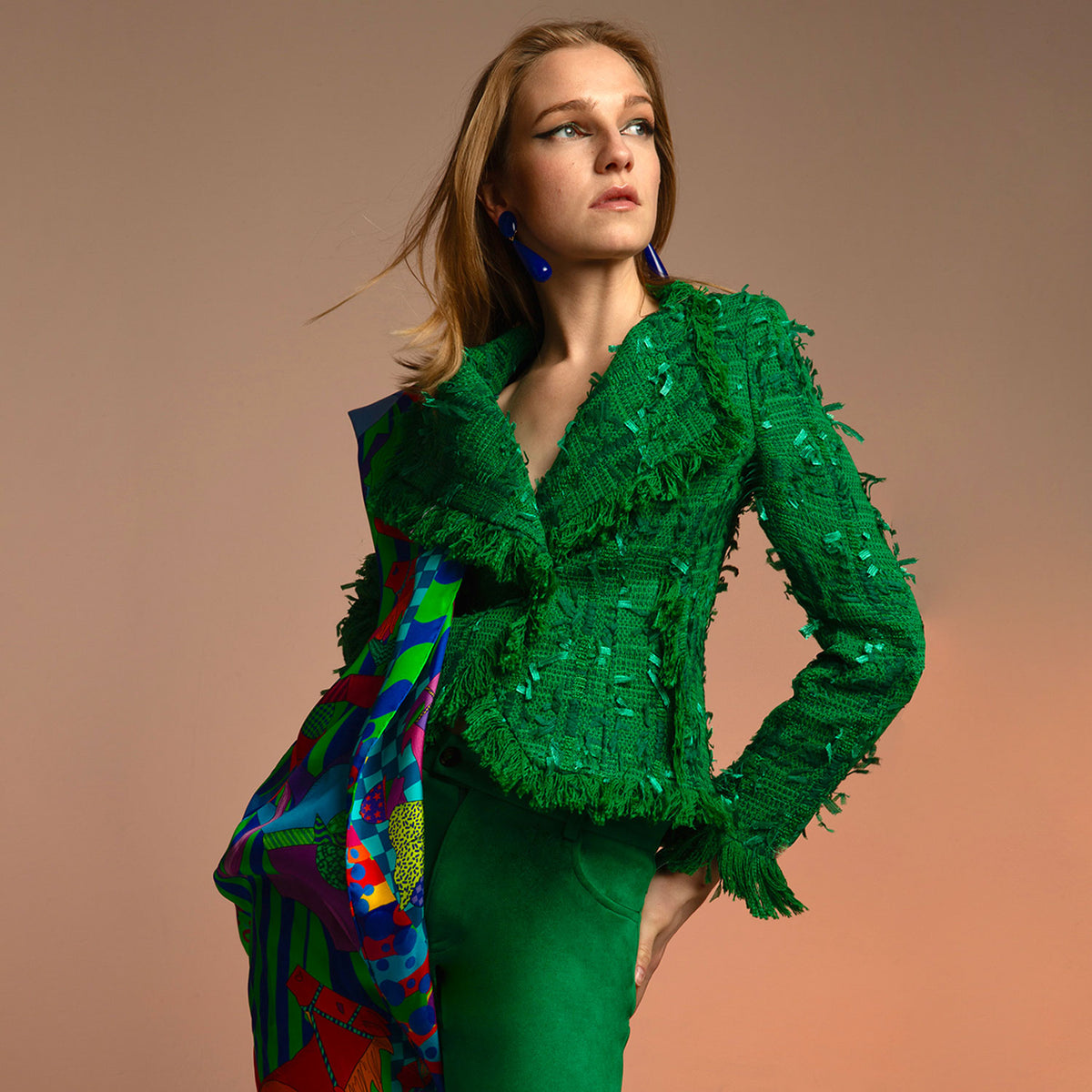 Green Tweed Lilly Double-breasted Jacket