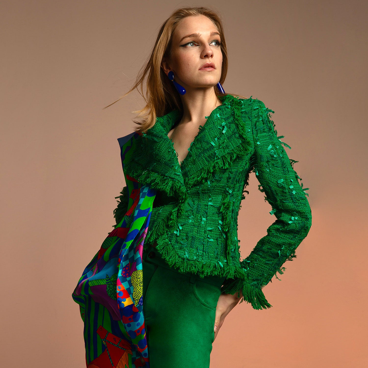 Green Tweed Lilly Double-breasted Jacket
