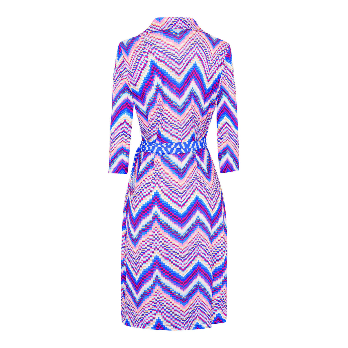 Indigo Pulse Wrap Dress